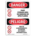 thumbnail image 1 of SignMission OS-DS-P-1014-VS-1516 OSHA Danger Sign - Paint Storage No Smoking Flames Bilingual, 1 of 1