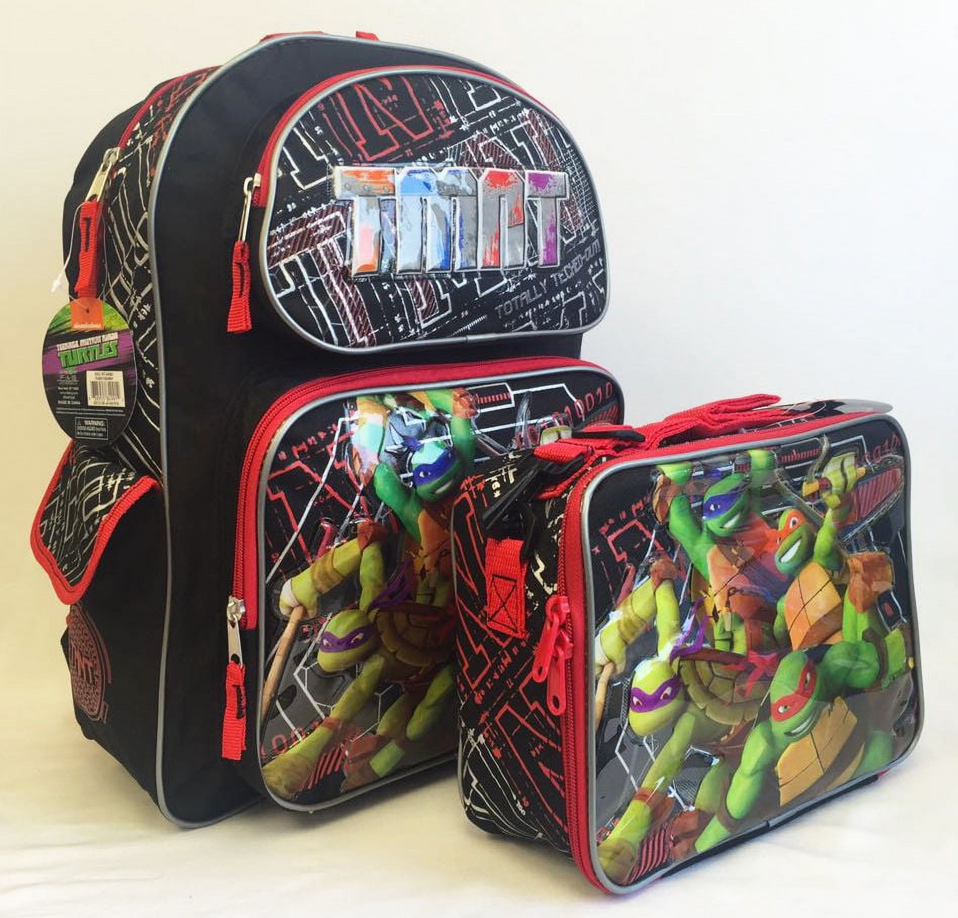Teenage Mutant Ninja Turtles 16" Large Backpack with Insulated Lunch Bag Set New