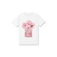 thumbnail image 1 of Women'S Floral Print T-Shirt, Paris Flower Design, Casual Crew Neck Short Sleeve Top, Knit Fabric, all Season Wear, 180gsm - Black, 1 of 6