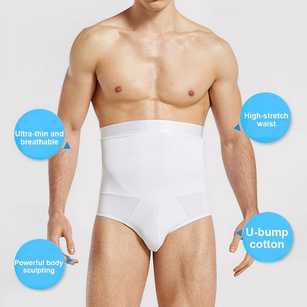 Men Underwear Waist Slimming Trainer Corset Underpants Body Shaper for  Shapewear, White, M