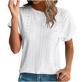 thumbnail image 1 of Hauts à Manches Courtes pour Femmes Mode Printemps/été Décontractée Ample Col Rond Manches Courtes Haut pour Femmes Aguichant Hauts d'Été pour Femmes Hauts à Manches Courtes T-Shirts pour Femmes Mode, 1 of 8