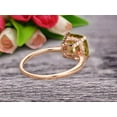 thumbnail image 5 of 7mm Cushion Cut 1.80 Carat Champagne Diamond Moissanite Engagement Ring Wedding Ring 10k Rose Gold Unique Basket Prongs, 5 of 6