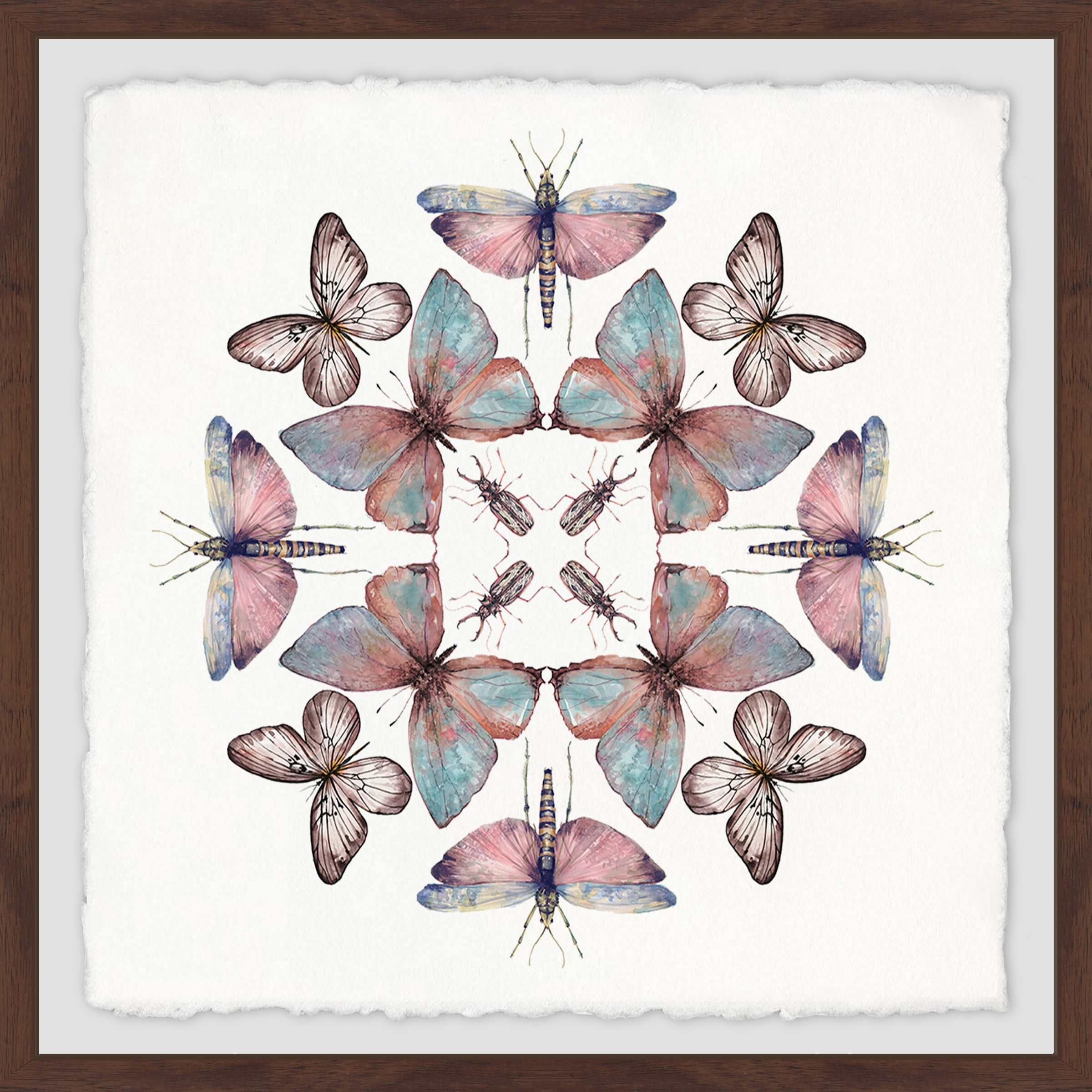 Concentric Bugs Framed Painting Print