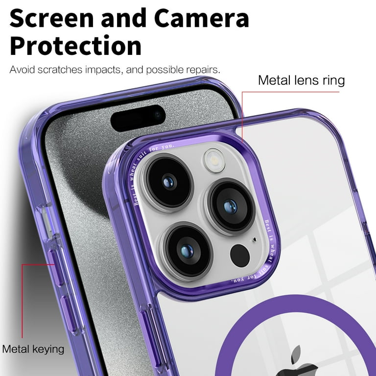 Magnetic for iPhone 13 Pro Case, [Compatible with MagSafe] [Clear Hard Back  with Soft TPU Bumper] [Military Grade Drop Protection] Shockproof Slim Fit Phone  Case for iPhone 13 Pro, Black - Walmart.com