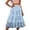 Blue, variant on Womens Solid Color Chiffon Layered Skirt Flowy Puffy Hem Flounce Party Dress Ruffle Waist Mid Calf Length Skirt Beige One Size