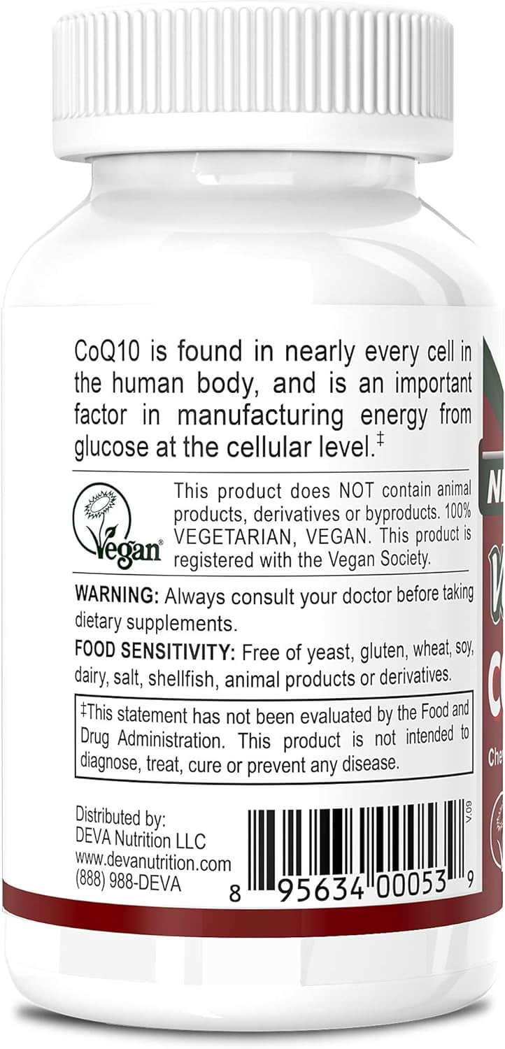 Deva Vegan Vitamins Coenzyme Q10 100 Mg, 90 Count
