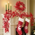 thumbnail image 6 of Cinvoph 6ft Christmas Berry Garland, 60 Tip Flexible Artificial Berry Vine, Winter Berry Garland for Mantle Xmas Tree Window Door Hanging Indoor Outdoor Holiday Decor, Red, 6 of 9