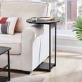 thumbnail image 2 of C-Shaped End Table for Small Spaces - Round Side Table - Black, 2 of 8