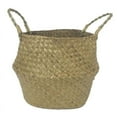 thumbnail image 2 of Home Garden Seagrass Wickerwork Basket Rattan Foldable Hanging Flower Pot Planter Woven Dirty Laundry Basket Storage Basket, 2 of 7