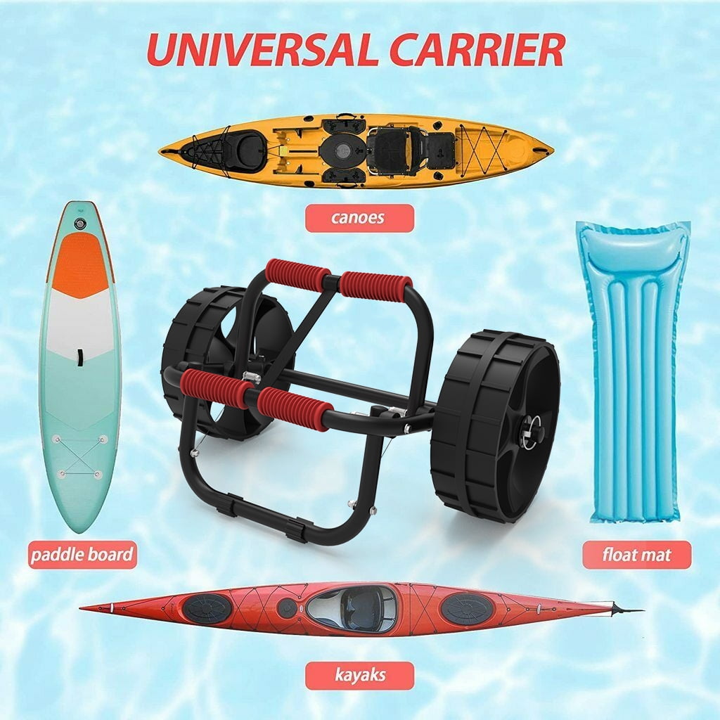 FDB Universal Folding Bend Kayak Canoe Boat Carrier Dolly Trailer Tote Trolley Transport Cart Wheel for Carrying Kayaks, Canoes, Paddleboards, Float Mats, Boats