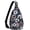 Anemone, variant on Rope Sling Bag for Women Crossbody Chest Bag Convertible from Left to Right, Water Repellent Gym Backpack, Anit Theft, Dark Blue/ Yellow Flower