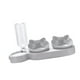 thumbnail image 3 of Cuencos triples para gatos, cuencos elevados e inclinados para agua y comida, suministros para mascotas, bebederos automáticos para exteriores, Gris claro, 3 of 9