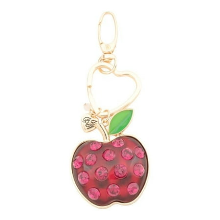 Betsey Johnson Crystal Apple Key Fob Charm
