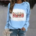 thumbnail image 2 of IROINNID Christmas Sweatshirts for Women Full Sleeve Crewneck Tops Loose Shirts Blouse Christmas Sweatshirt,Blue, 2 of 4