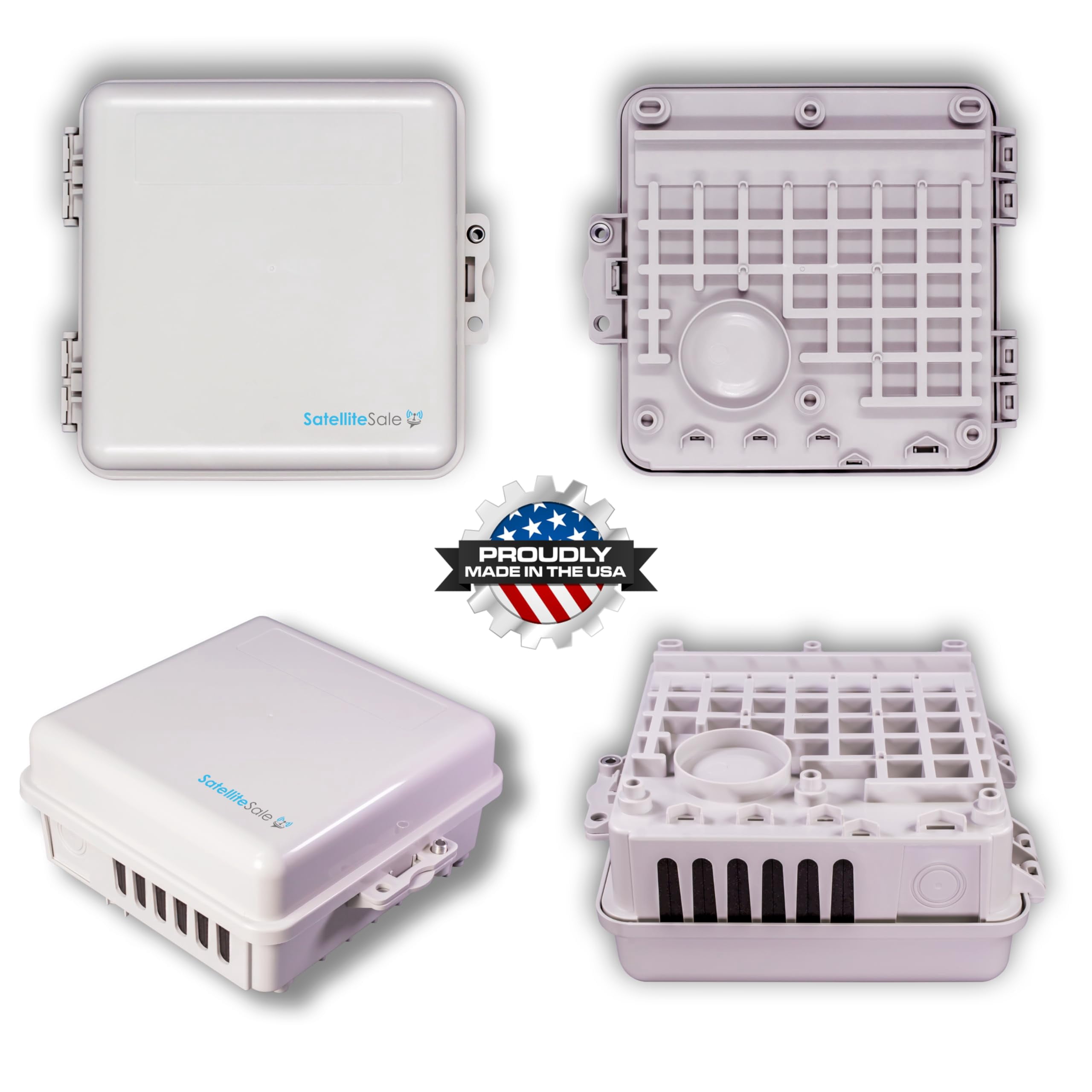 SatelliteSale Weatherproof Junction Box Heavy Duty Enclosure 9x9x4 inches UV-Rated Thermoplastic Alloy Made in USA