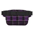 thumbnail image 4 of The Double-Layer Waist Bag Features A 6.3×9.1×2.8in Nylon Zipper And A Pull With A Zipper Compartment Purple Buffalo Plaid Check Tartan Scotland_1, 4 of 8