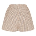 thumbnail image 6 of hoksml Women Gingham Plaid Pajama Shorts, Elastic High Waist Loose Fit Sleep Boxer Shorts, Lightweight Casual Lounge Shorts, 6 of 6