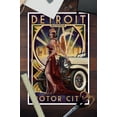 thumbnail image 3 of Detroit, Michigan, Deco Woman and Car (12x18 Wall Art Poster, Room Decor), 3 of 3