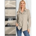 thumbnail image 4 of POENTAB Women's UPF 50 UV Sun Protection Shirt, Cool Quick Dry Long Sleeve Outdoor Fishing Hiking Safari Travel Shirt Blouse, 4 of 8