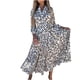 thumbnail image 1 of Vestido de verano con cuello en V y flores boho para mujer Vestidos de manga larga con vendaje Fridja yut5262, 1 of 9