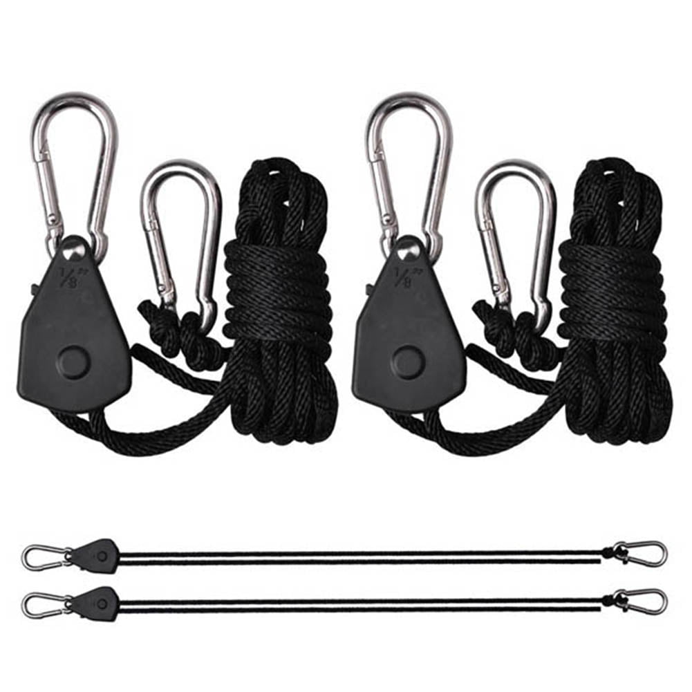 Details about   4 Pairs 1/8 Adjustable Rope Ratchet Heavy Duty Hangers for Grow Light Reflector 