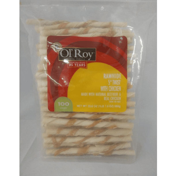 Ol' Roy 5" Rawhide Twist with Chicken, 22.5 oz, 100 Count