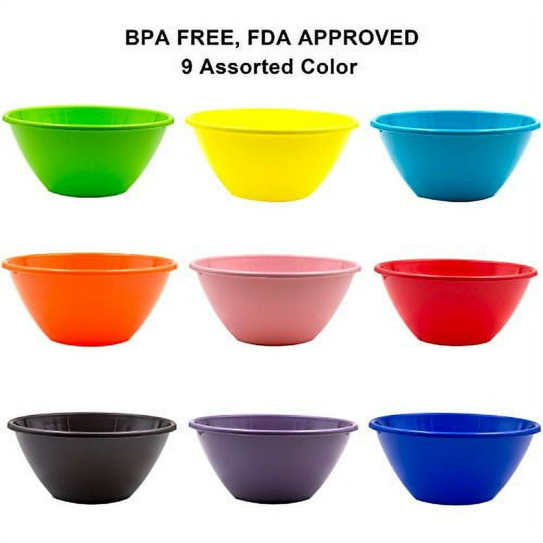 Youngever 8541921472 Large Plastic Bowls, Assorted - 9 Pack for sale online