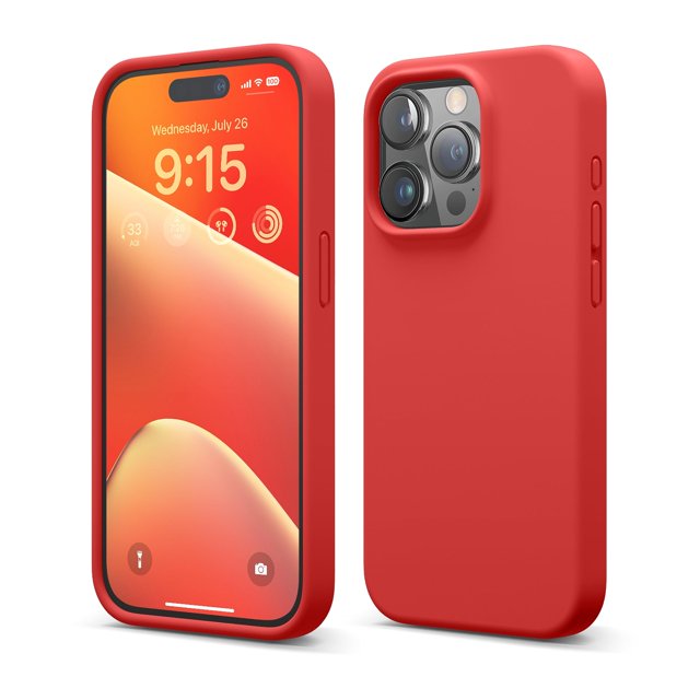 Funda de teléfono Elago compatible con iPhone 15 Pro de silicona roja