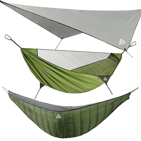 Hamaca de Camping CROSSHIP con Mosquitero, Acolchado Inferior y Toldo Impermeable