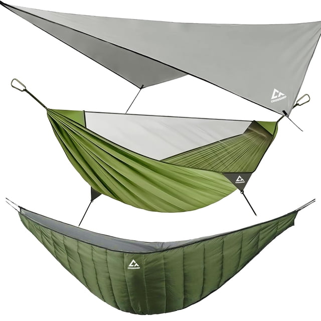 Hamaca de Camping CROSSHIP con Mosquitero, Acolchado Inferior y Toldo Impermeable