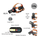 thumbnail image 4 of Lampara Cabeza Linterna Led Minera Recargable Con Sensor Belug, Naranja, 4 of 5