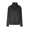 thumbnail image 5 of Owordtank Women's 2023 Long Sleeve Cowl Neck Sweaters Casual Loose Fitted Pullover Tops Clarence 5 Clothing Woman Wal?mart, 5 of 6