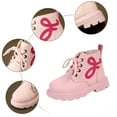 thumbnail image 6 of HCNTES Boys Girls Boots Lace Up Combat Ankle Boots Toddler Fashion Shoes for Toddler Kids Unisex(10,Pink_C2), 6 of 9