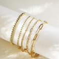 thumbnail image 4 of Juego de pulseras de oro resistentes al agua para mujer, joyería delicada y moderna chapada en oro real de 14 quilates, apilable, con cuentas de tenis, 4 of 4