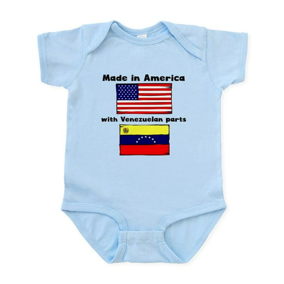 CafePress - Made In America With Venezuelan Parts Body Suit - Baby Light Bodysuit, Size Newborn - 24 Months