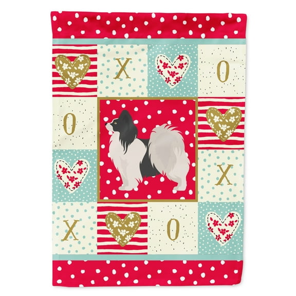 Carolines Treasures CK5872CHF Papillon 2 Love Flag Canvas House Size Large multicolor