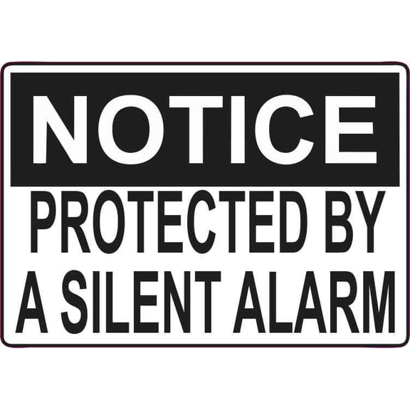 5in x 3.5in Protected By A Silent Alarm Sticker Vinyl Window Sign Stickers