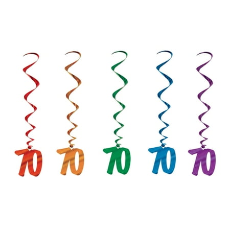 70th Birthday Party Dangling Whirl Decorations