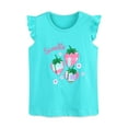 thumbnail image 3 of HILEELANG Little Girl Summer Short Clothes Sets Outfits Easter Cotton Blue Strawberry Tee Shirts Shorts Playwear Size 7, 3 of 5