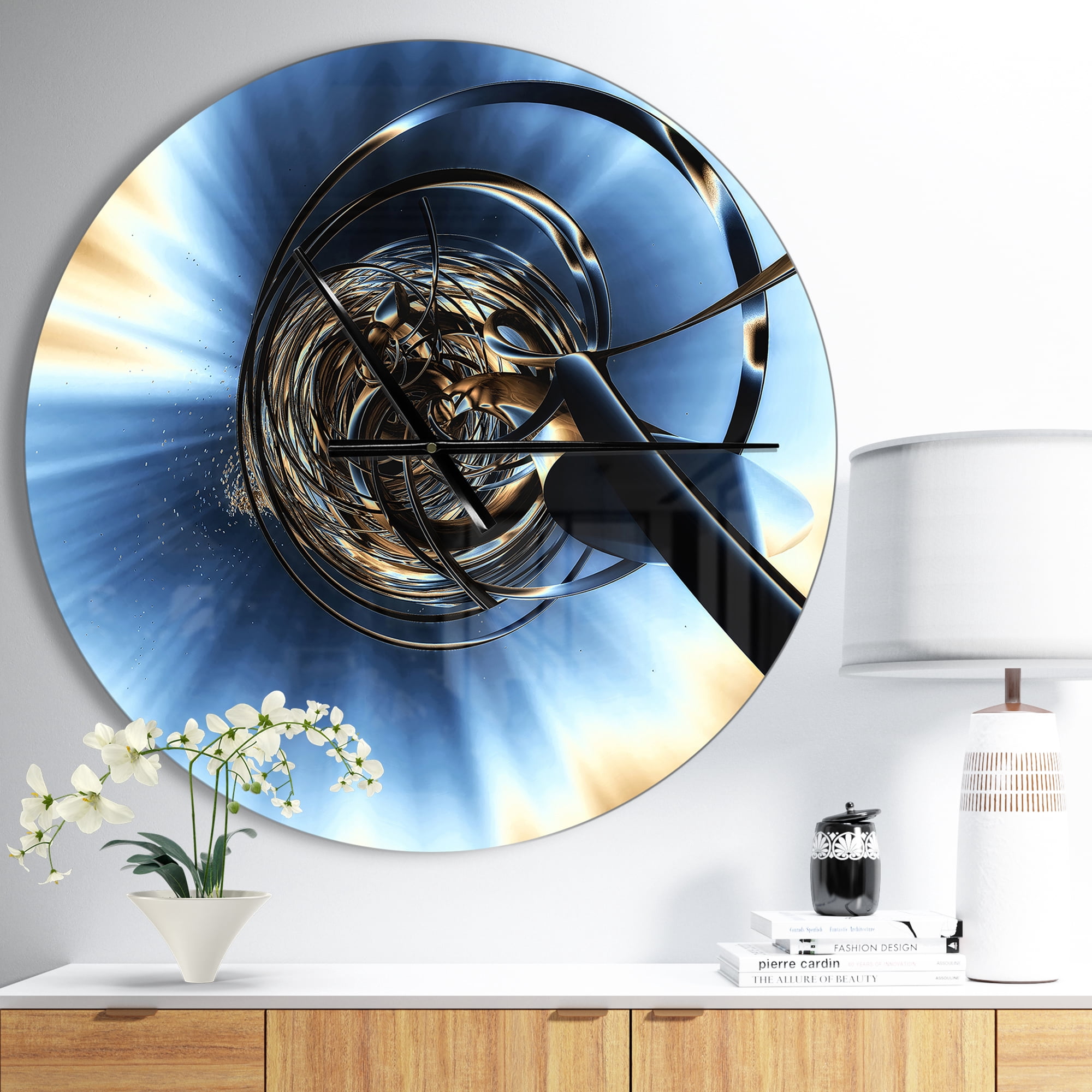 Designart 'Fractal 3D Tangled Knot ' Modern wall clock