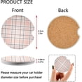 thumbnail image 2 of Coolnut Pink and Grey Plaid 2.5 inch Car Coaster Absorbent Ceramic Stone Drink Holder for Cup Holder 2 Pcs Home Decor, 2 of 6