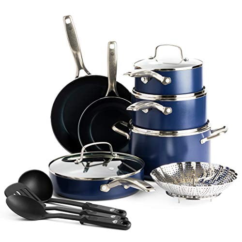 Blue Diamond Cookware Ceramic Nonstick Cookware Pots and Pans Set, 14 Piece