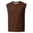 thumbnail image 2 of OGLCCG Tank Tops Men Muscle Athletic Sleeveless Shirt Casual Summer Loose Fit Crewneck Active Tank Top with Pocket,Coffee, 2 of 7
