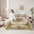 thumbnail image 4 of Erosebridal Teens Floral Rose Butterflies Twin Bedding Sets 7-Piece,Romantic Vintage Bedding Comforter Set For Girls Boys,Gold Purple,Pink Reversible, 4 of 6