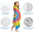 thumbnail image 7 of Colorful Tie Dye Mandala Pattern Hooded Bath Towel，60"x35" for Ages 3 To 12 Kids, Quick Dry Lightweight Soft Microfiber Hood Beach Towel Cover Up for Kids, 7 of 7