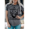 thumbnail image 1 of POGLIP T-Shirt Graphique Ville Musicale de NASHVILLE Gris pour Femmes, 1 of 6