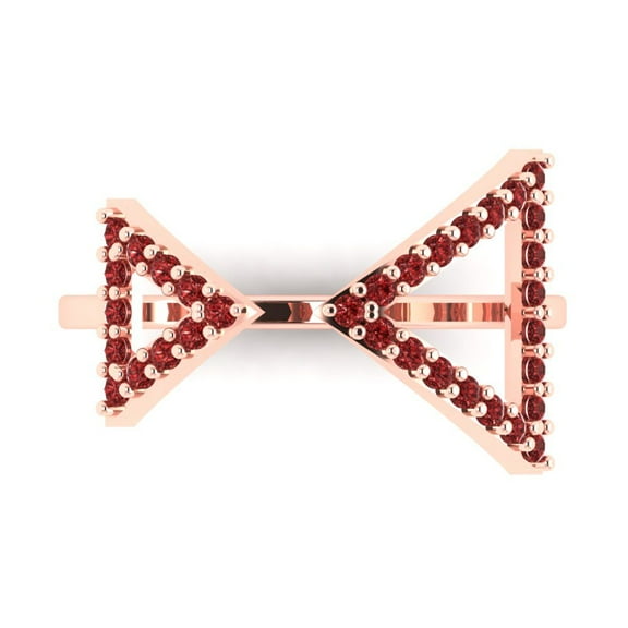 Statement Engagement Ring for Women - 0.2475ct Natural Garnet in 18K Rose Gold Promise Ring