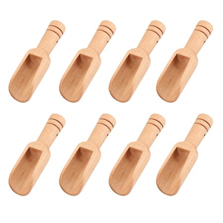 

NICEXMAS 8Pcs Mini Wooden Spoons Durable Powder Scoops Household Small Spoons (Khaki)