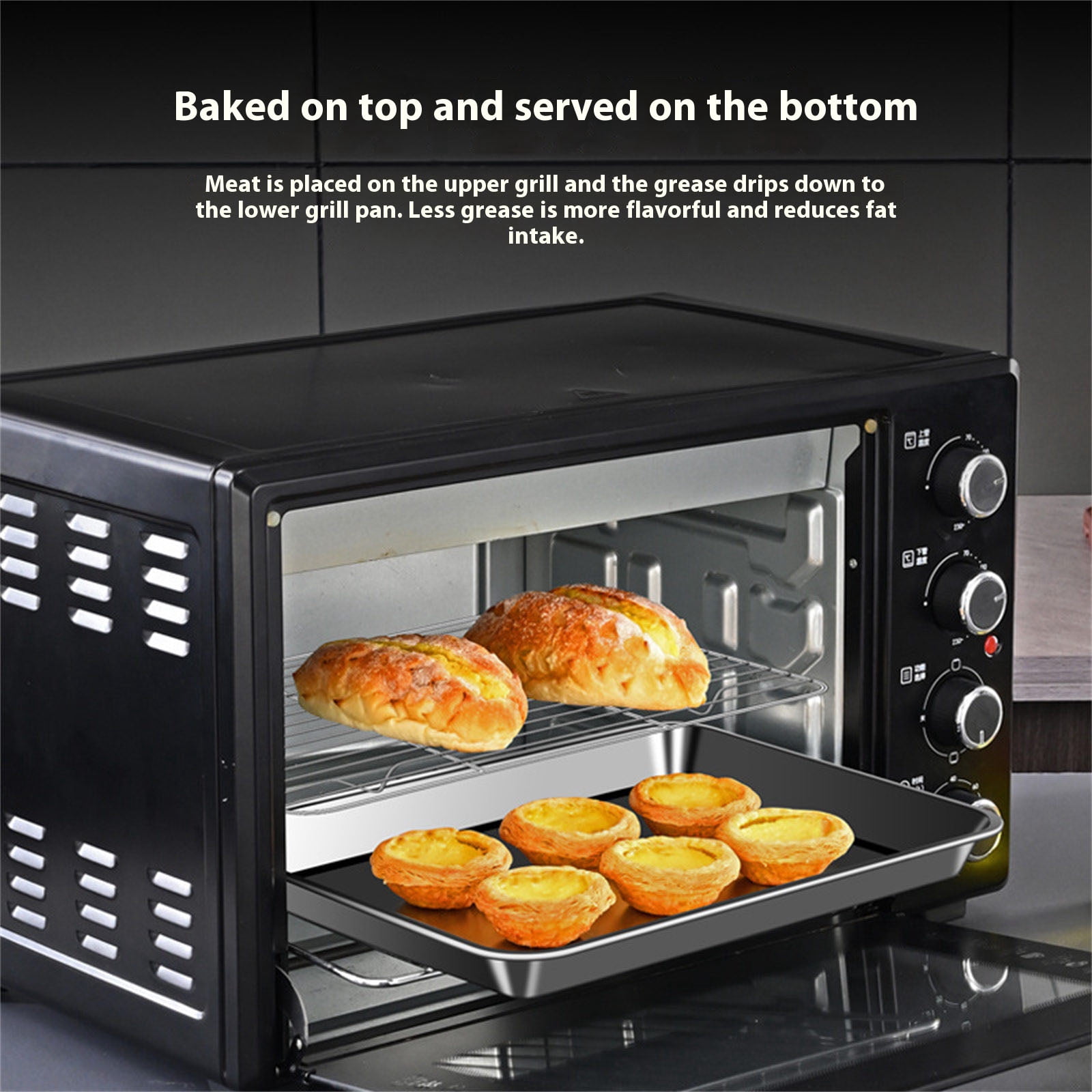 304 Stainless Steel Oven Tray For Cookie Cakes And Bread Grade Kitchen Baking Sheet with Even Heat Distribution