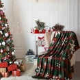 thumbnail image 3 of 51 x 59 Inches Christmas Red Plaid Fleece Blanket Christmas Holiday Throw Blanket with Snowflakes Xmas Flannel Throw Blanket Rustic Buffalo Plaid Blanket for Bed Couch Decor (Red Green), 3 of 6